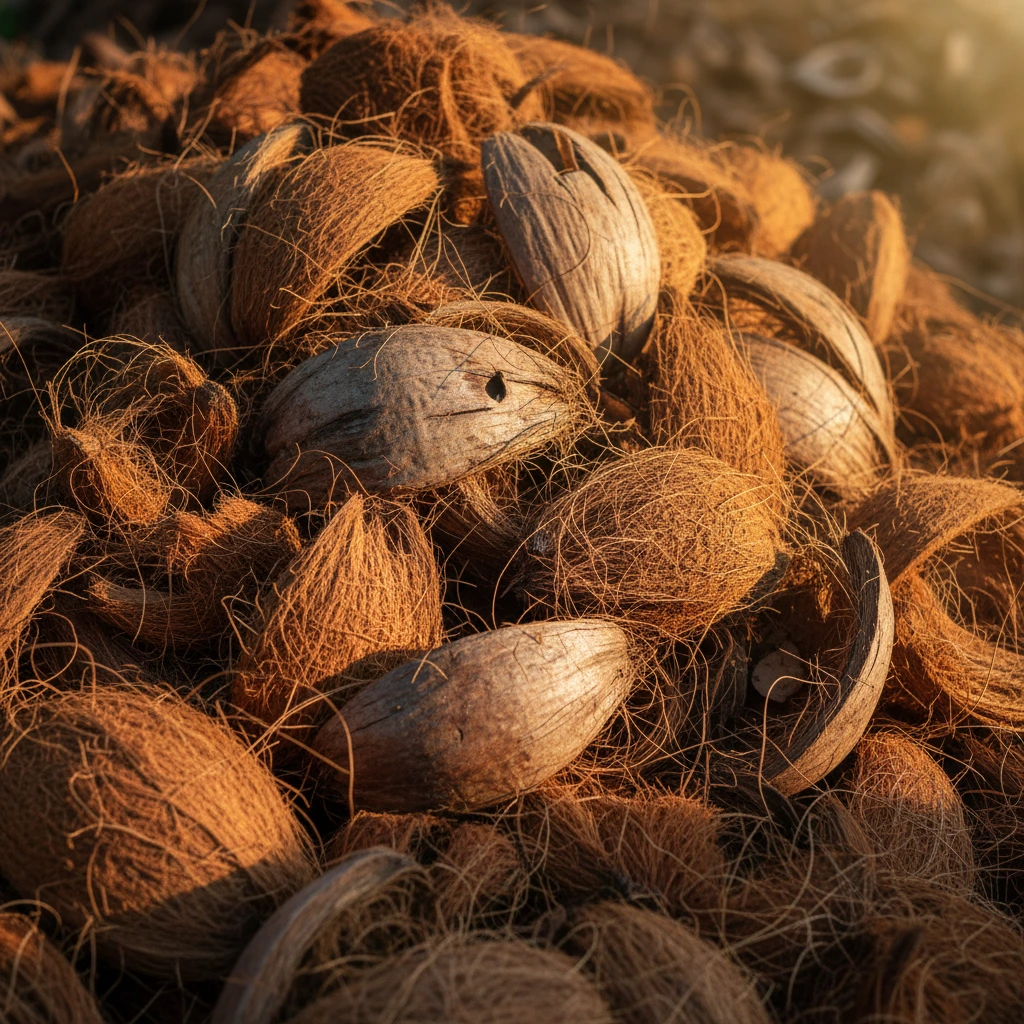 Premium golden cocopeat fiber blocks for agricultural use